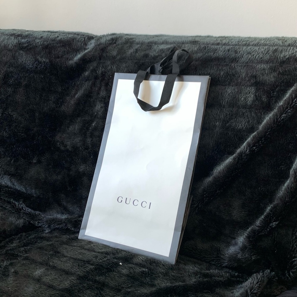 Gucci White and Black Shopping Bag